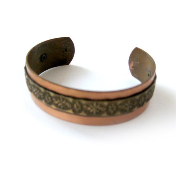 Hammered Solid Copper Cuff Bracelet, Southwest Je… - image 6