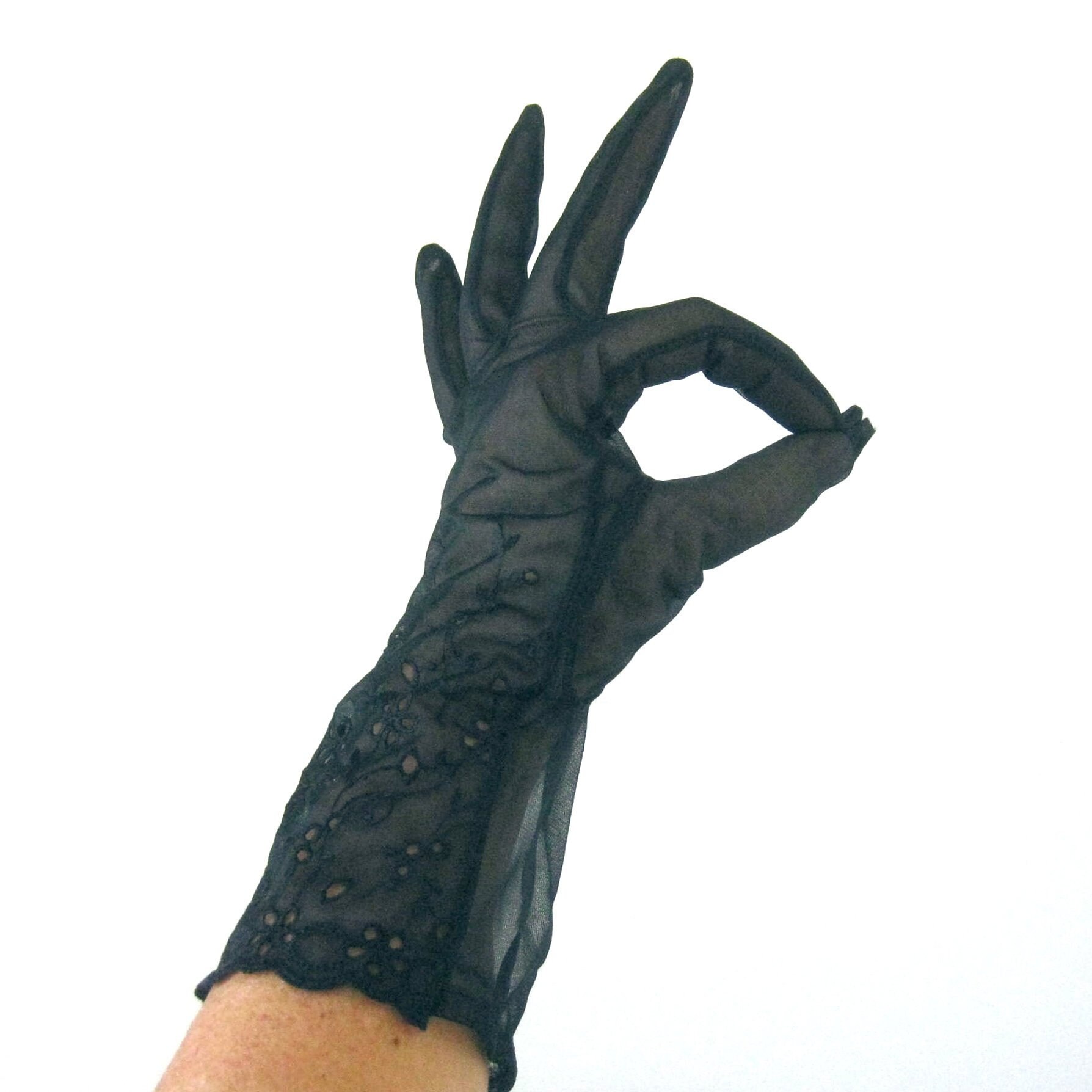 navy evening gloves