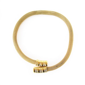 Gold Ton Mesh Choker, Halsband Halskette, Monet Schmuck, Statement Halskette, Seventies Modeschmuck
