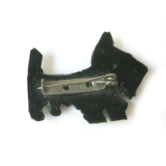 Vintage Scotty DOG Brooch, Black Westie Brooch, G… - image 3