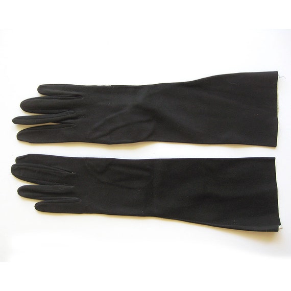 Vintage French KID Leather Brown Opera Gloves - E… - image 2