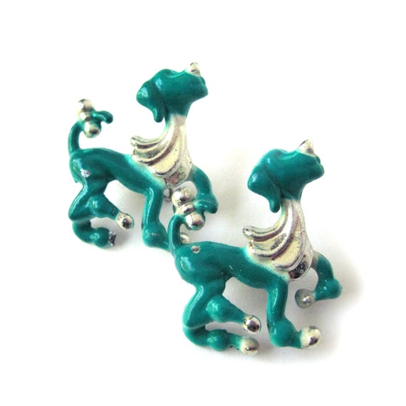 Dog Cluster Pins, Pair of Small Enamel Hounds, Sm… - image 4