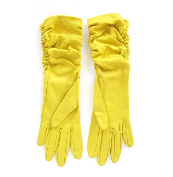 Vintage Opera Gloves, Ruched Evening Gloves in Mu… - image 3