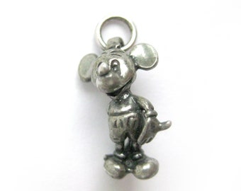 Vintage MICKEY MOUSE Charm, Sterling Silver, 1970s Disneyland Souvenir Bracelet Charm, Disney Productions, Collectible, Vintage Jewelry