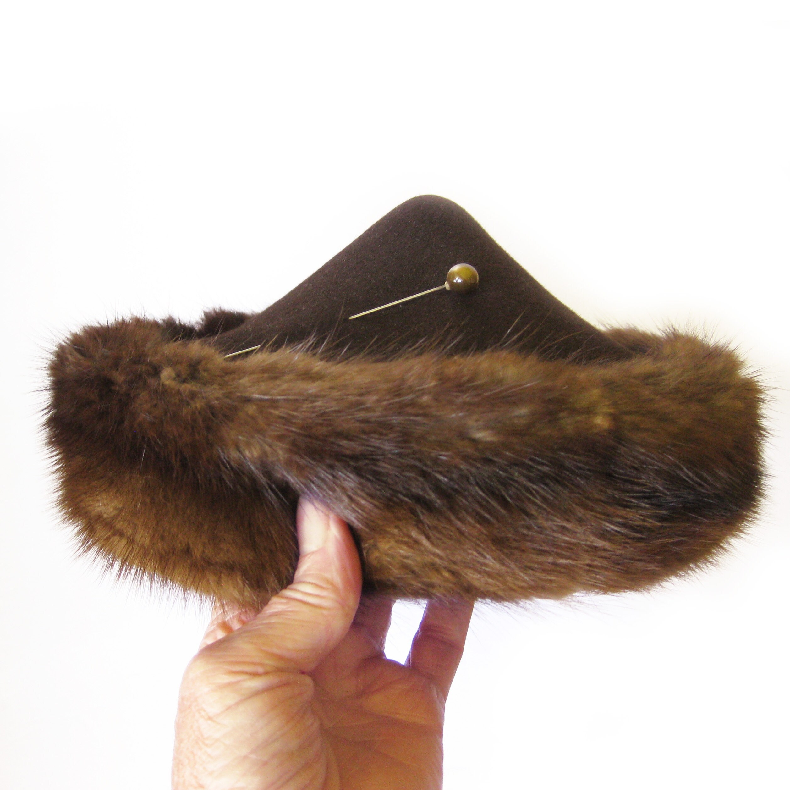 Hat brown wool felt with mink detail Stetson 100% Wool Felt  main image 3