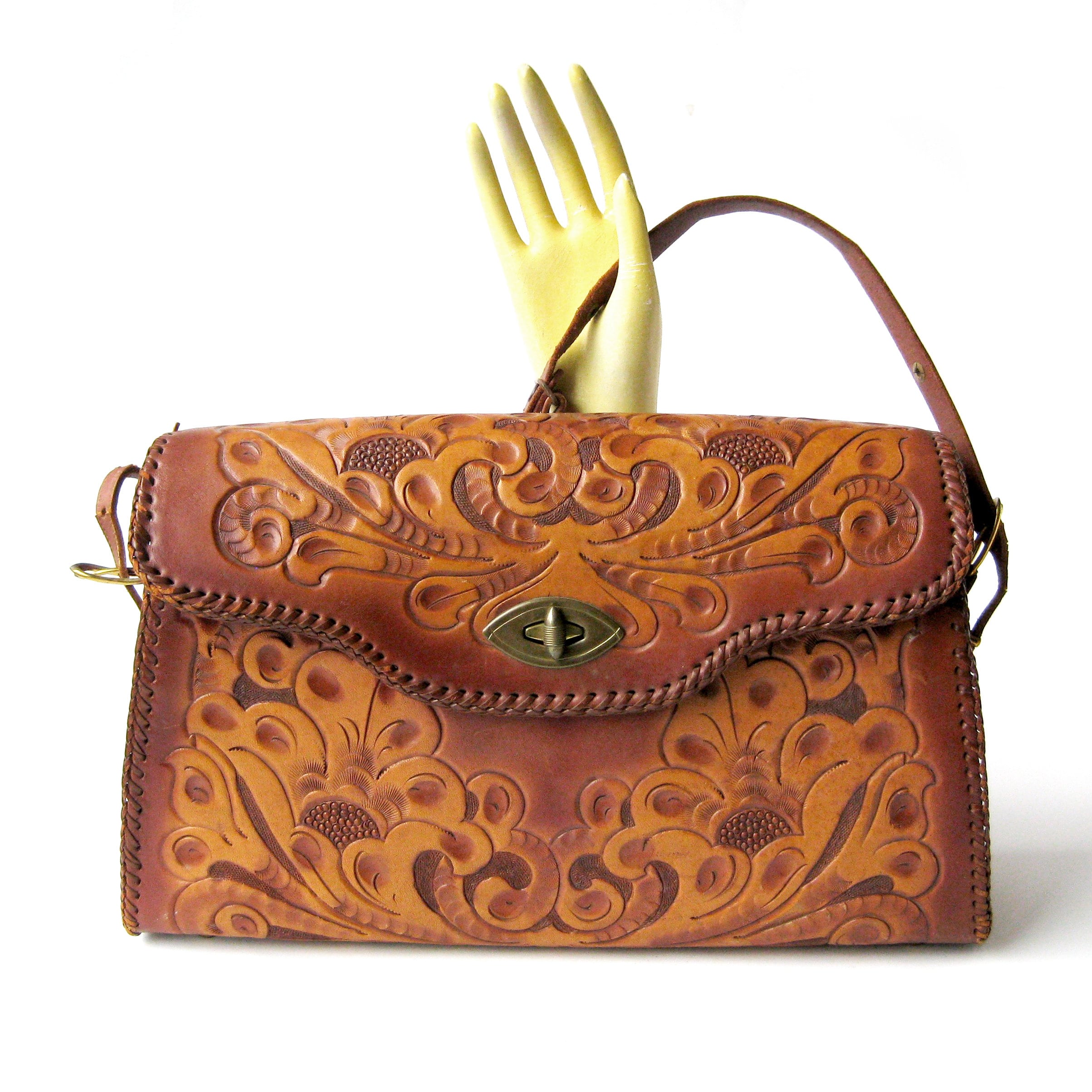 Tooled Leather Saddle Handbag – Wild Wings