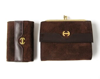brown suede wallet