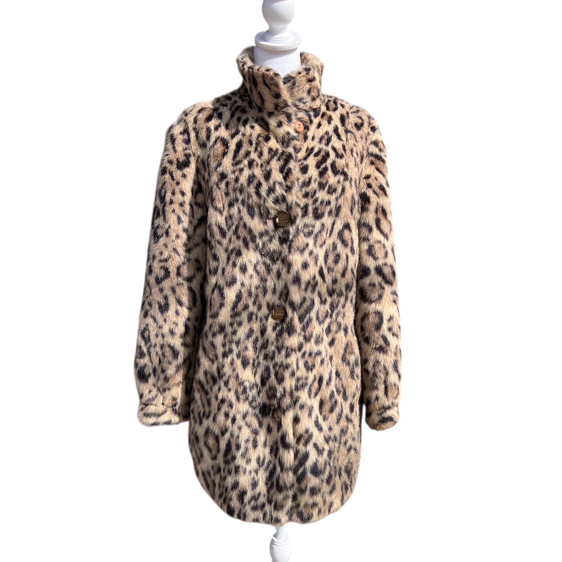 Vintage Faux Leopard Coat: Russel Taylor Sixties Animal Print Coat