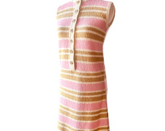 1960s St John Knit Dress: Vintage Santana Striped Mini Sheath, XS
