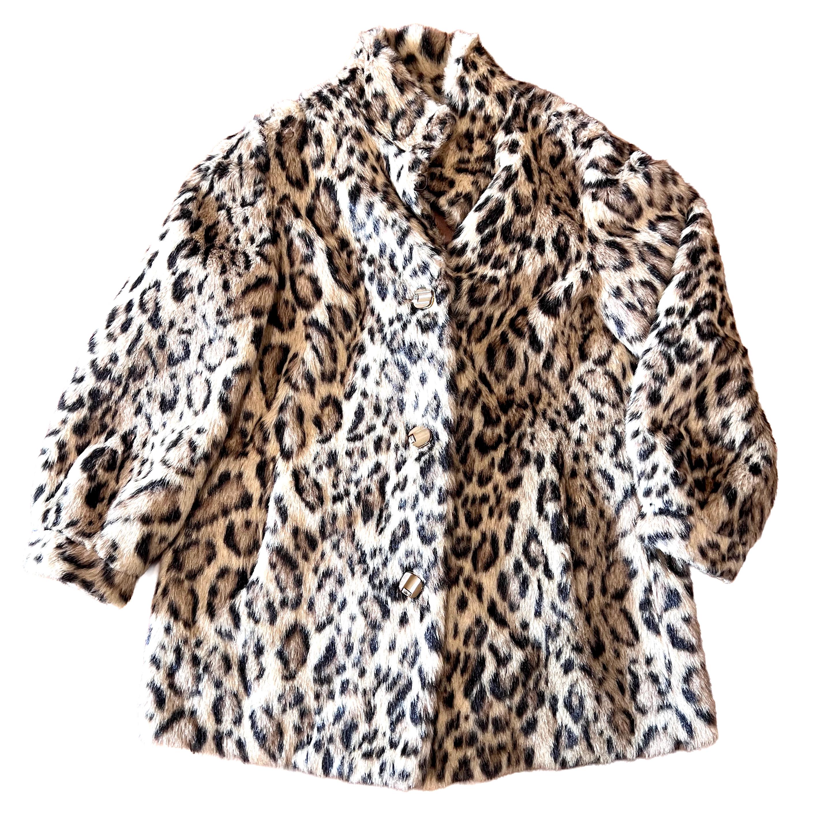 Vintage Faux Leopard Coat: Russel Taylor Sixties Animal Print Coat