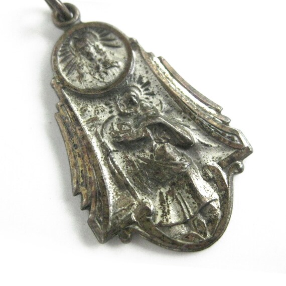 Vintage Sterling Silver Scapular Medal, Last Righ… - image 5