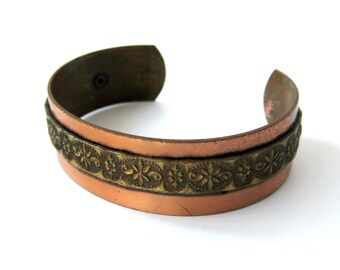 メキシカンジュエリー Hammered Cuff Bracelet Hammered Solid Copper Cuff Bracelet, Southwest Jewelry, Boho
