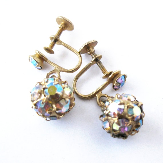 Vintage aurora borealis earrings outlet