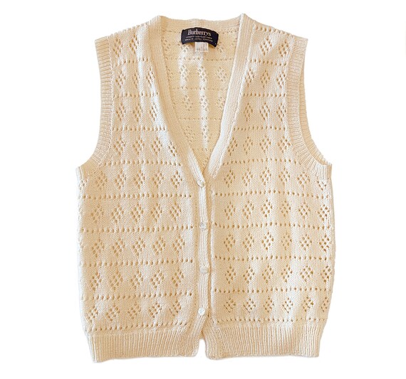 Burberrys Vintage Knit Vest, Wool Knit Vest, Ivor… - image 3