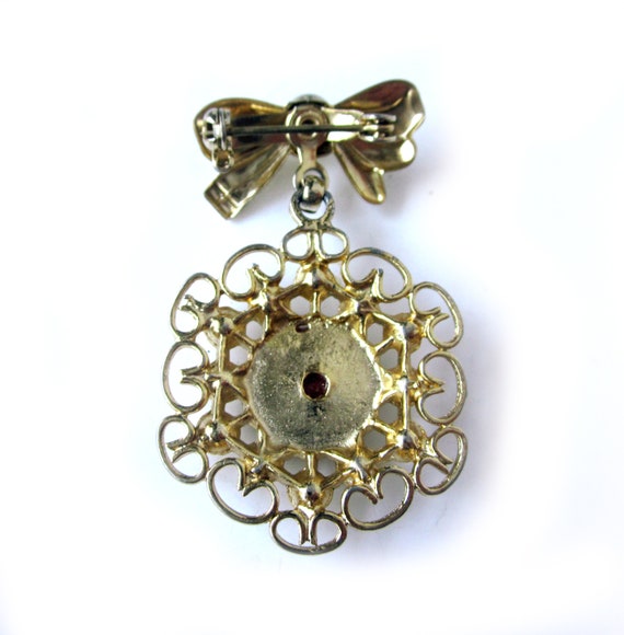 1960s Cameo Dangle Brooch, Victorian Revival Pin … - image 5