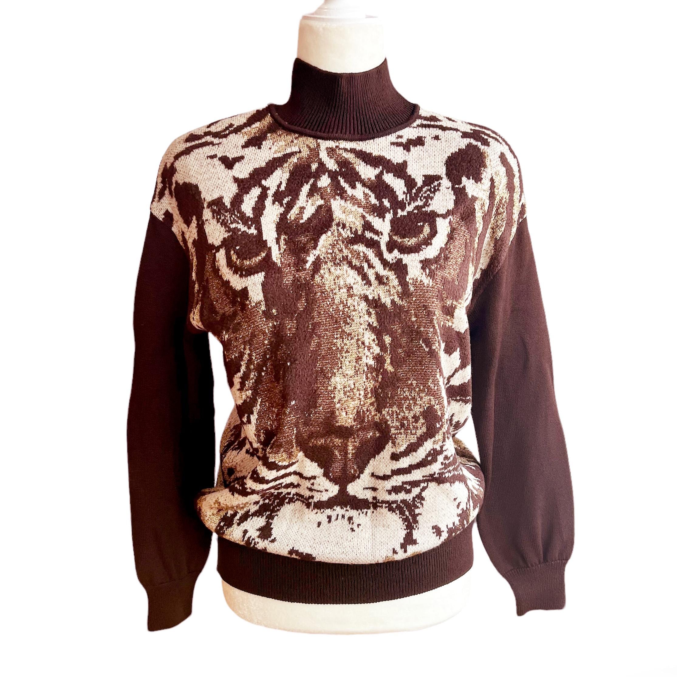 トップス Supreme Tiger & Leopard Knit Sweater L Crush Printed Sweater Leopard Online | Zimmermann