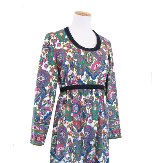 1960s MOD Paisley Print Maxi Dress, Andrea Gayle … - image 3