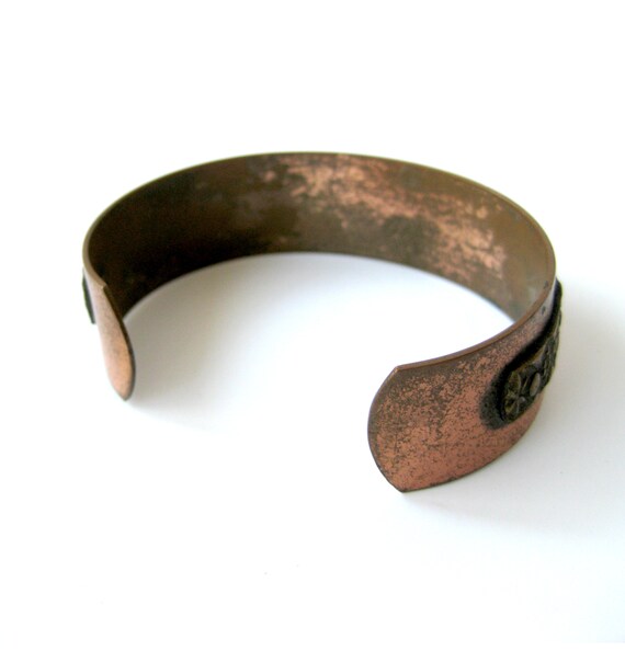 Hammered Solid Copper Cuff Bracelet, Southwest Je… - image 5