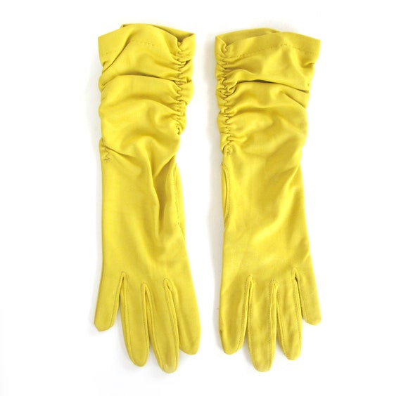Vintage Opera Gloves, Ruched Evening Gloves in Mu… - image 4