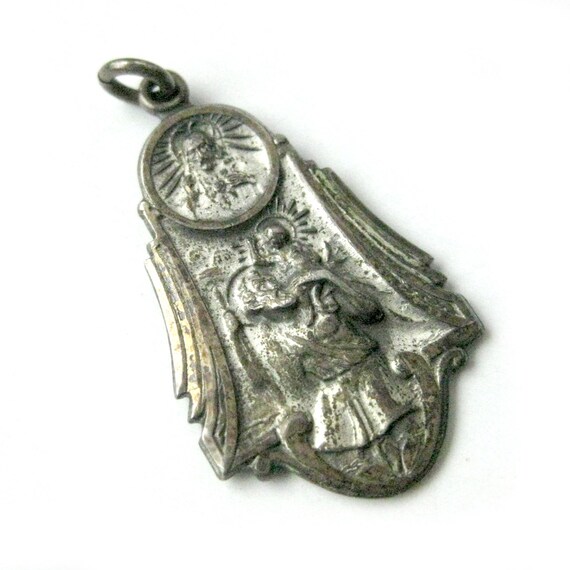 Vintage Sterling Silver Scapular Medal, Last Righ… - image 2