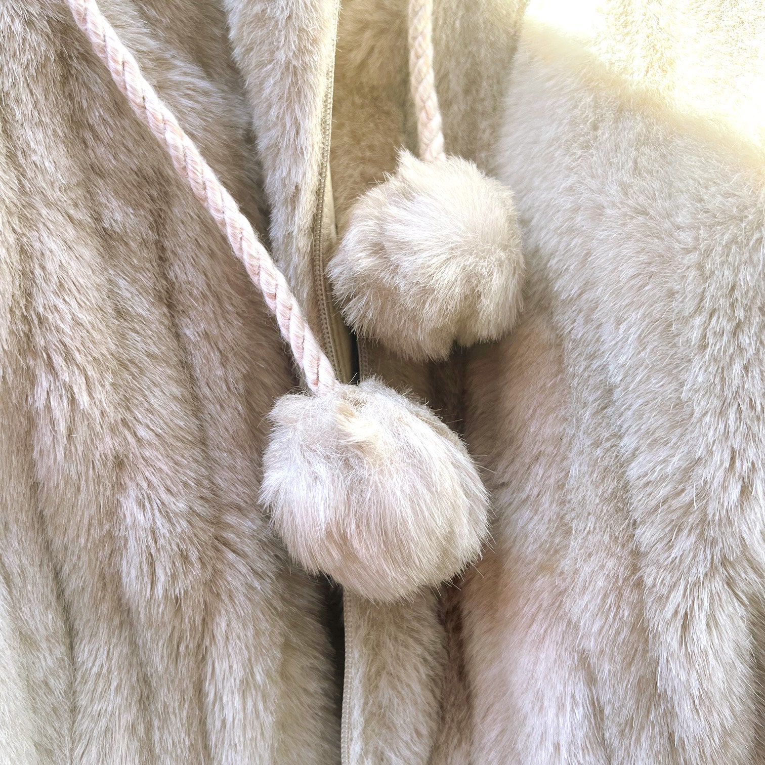 Vintage Sno-minke Coat by Hillmoor With Pom Poms, Blonde