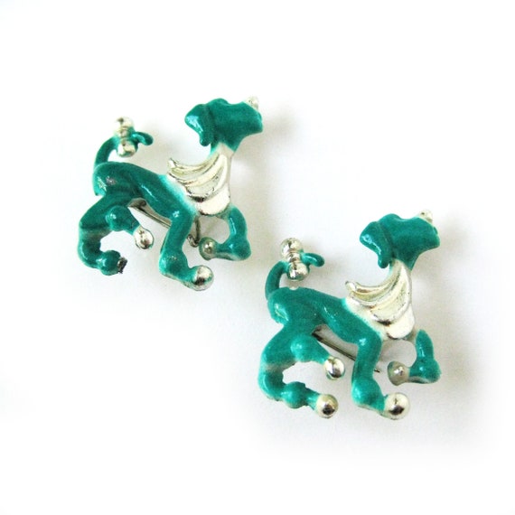 Dog Cluster Pins, Pair of Small Enamel Hounds, Sm… - image 3