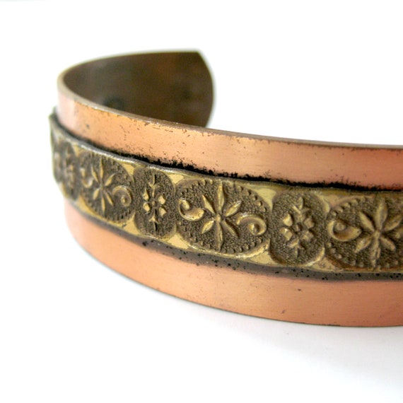 Hammered Solid Copper Cuff Bracelet, Southwest Je… - image 4