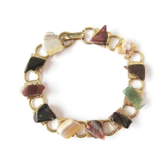 アクセサリー Vintage Stone Beads Bracelet 7 Inch, Vintage Black & White Stones Beaded Bracelet - Z24
