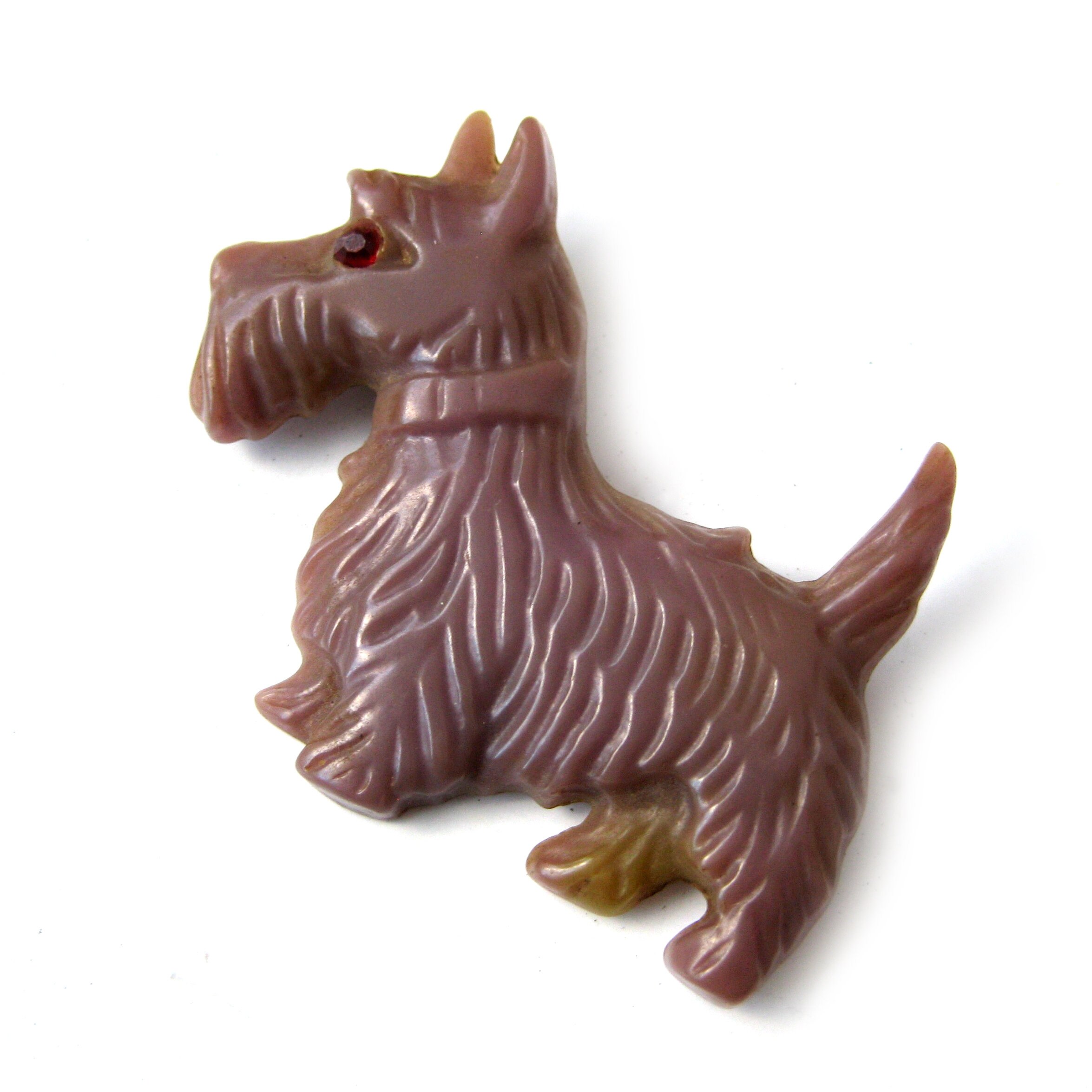 Vintage 1920's 1930's Dead Stock Celluloid Scotty / Westie Doggy Pin Brooch Never Used main image 0
