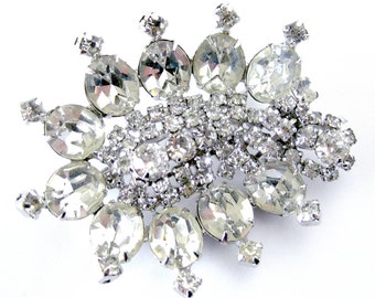 Vintage Kramer of New York Rhinestone Brooch, Paisley Pin