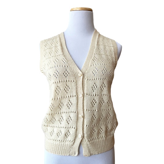 Burberrys Vintage Knit Vest, Wool Knit Vest, Ivor… - image 1