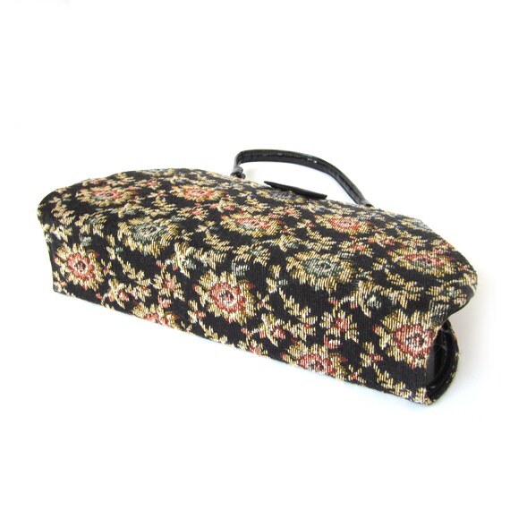 Floral Tapestry Evening Bag, Convertible Black Ba… - image 3