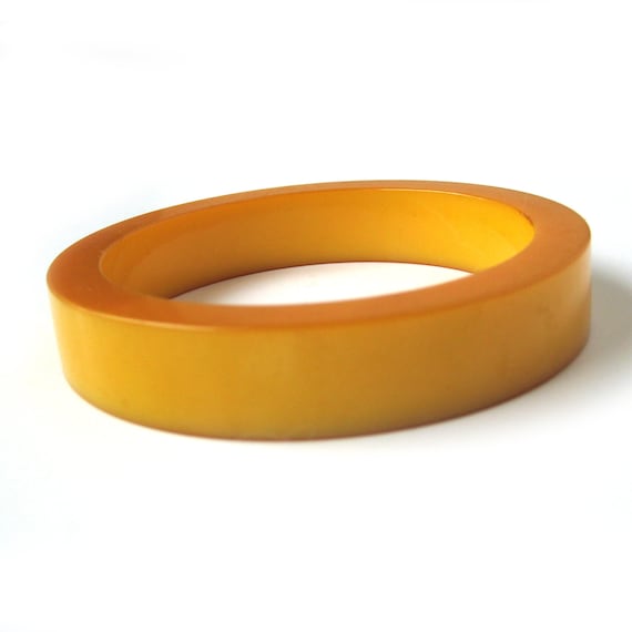 Vintage Butterscotch Bakelite Bracelet, 1940s Bak… - image 2