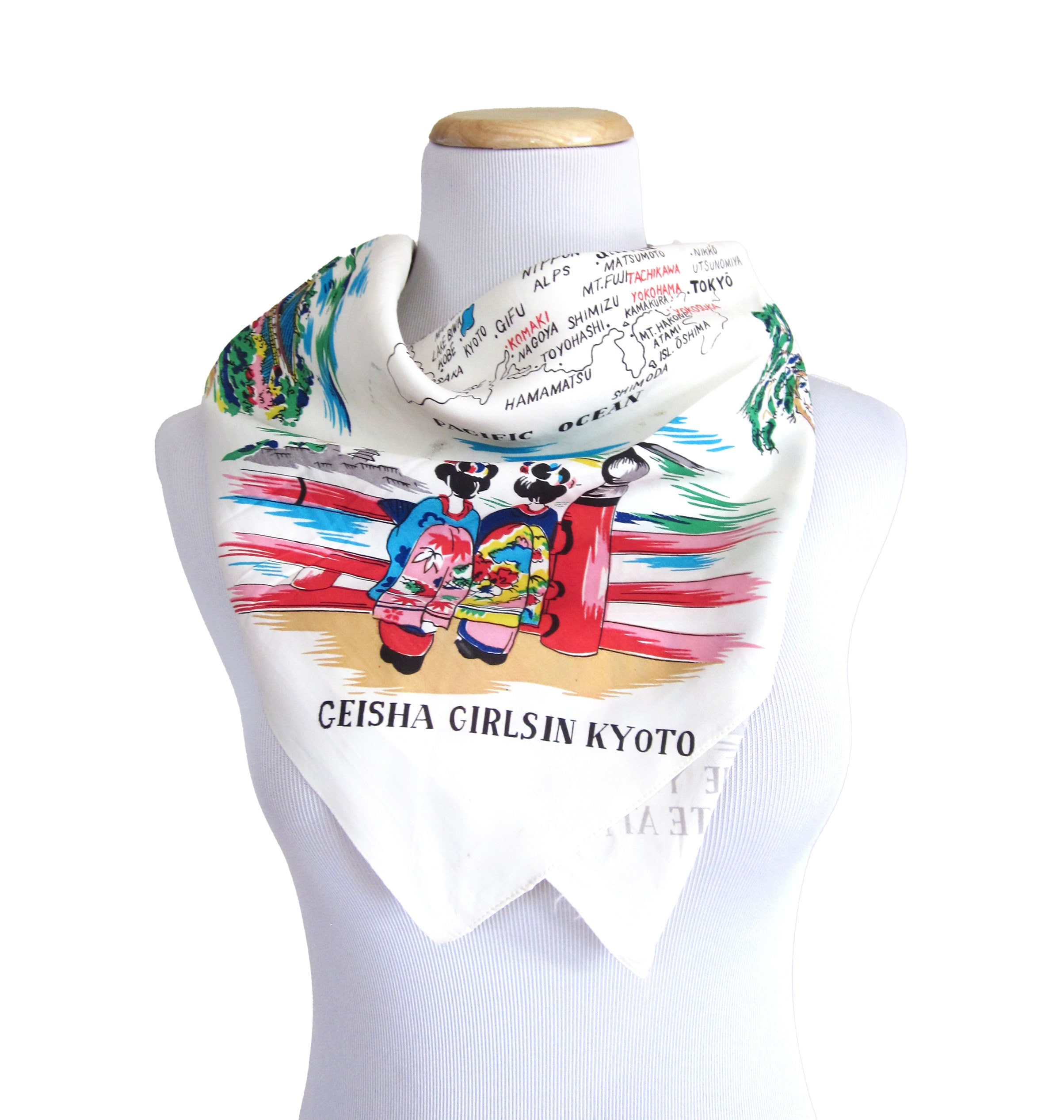 Okinawa Scarf - Etsy 沖縄スーベニアスカーフ OKINAWA Souvenir Scarf 60s