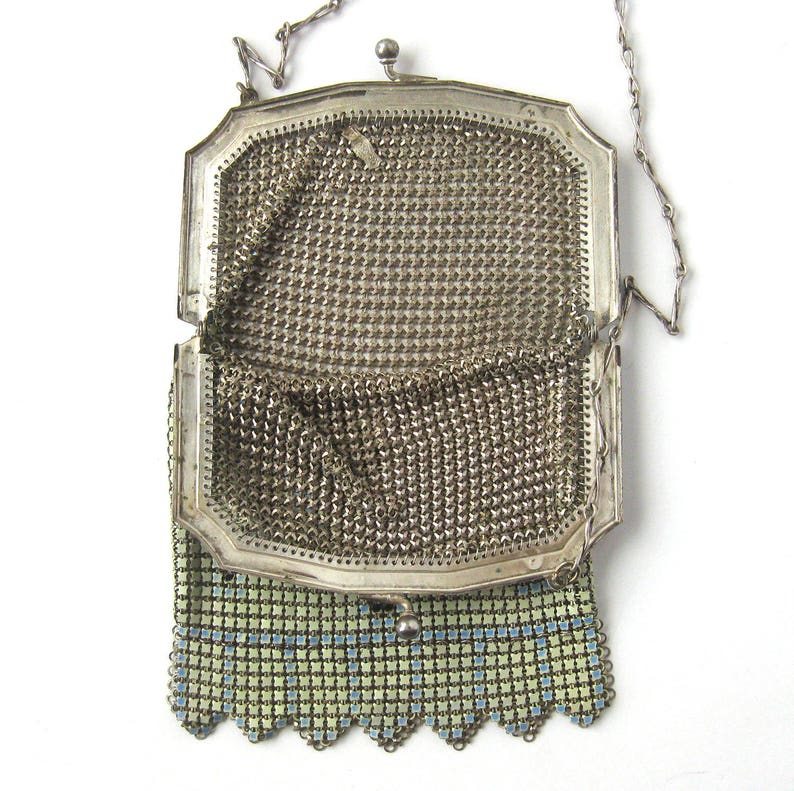 Vintage Whiting and Davis Enameled Mesh Bag / Metal Mesh Purse Etsy