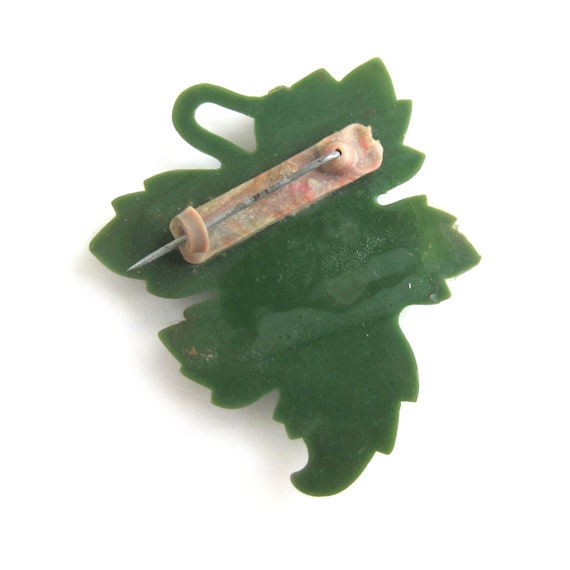 Vintage 1940s Plastic Autumn Leaf Figural Brooch,… - image 7