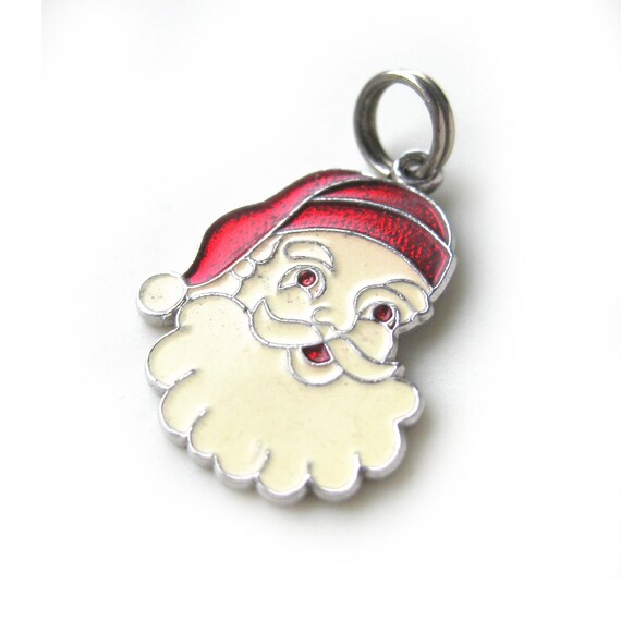 Enamel and Sterling Silver Santa Claus Charm Pend… - image 4