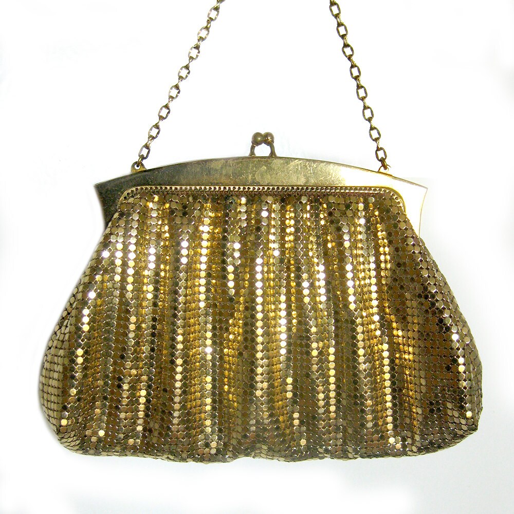 whiting and davis gold mesh bag