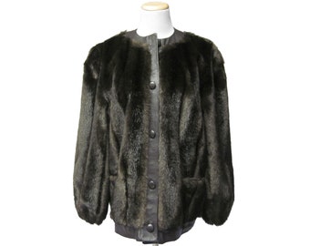 Lilli Ann Faux Fur Coat, Dark Brown Coat, Made in England, Satin Lining, Mod Coat, Adolf Schuman for Lilli Ann, Beulah Bechtel Wooster