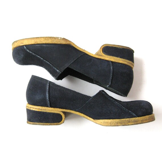 1960s Mod Gum Sole Suede Shoes, Rubber Crepe Soles