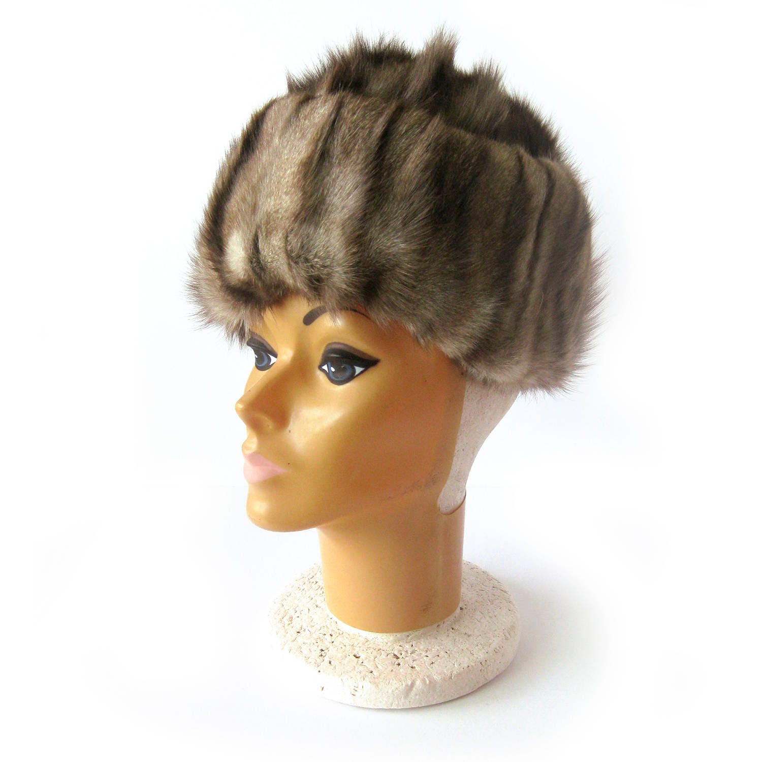 Russian dr brown muskrat hat size lg Full Russian Fur Hat - Muskrat - Natural | Men main image 2