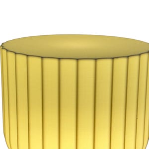 Close-up of the top portion of a modern table lamp, highlighting the Japanese rice paper-inspired ridges that beautifully diffuse light. The design creates a soft, warm glow against a white background.
