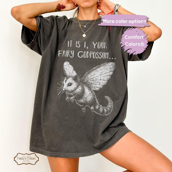 Funny Possum T-Shirt: 'Fairy Godpossum' Quirky Humor Tee