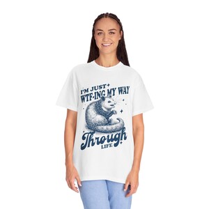 Comfort Colors Funny Possum T-shirt: eigenzinnig T-shirt met afbeelding White