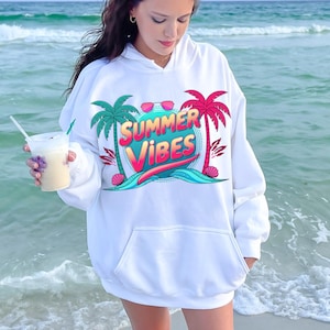 Summer Vibes Png, Sublimation Design, Colorful Summer Clipart, Beach Digital Image, Tropical Png, T-Shirt Design, Instant Download Png, DTF