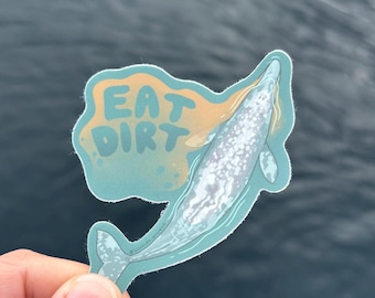 Gray Whale Sticker | Ocean Conservation Sticker | Marine Life Decal | Waterproof Vinyl Sticker | Whale Lover Gift | Blue Tide Project