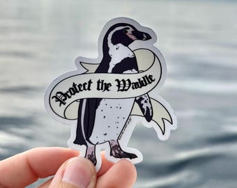 Penguin Sticker | Weather-Resistant Vinyl, Ocean Conservation