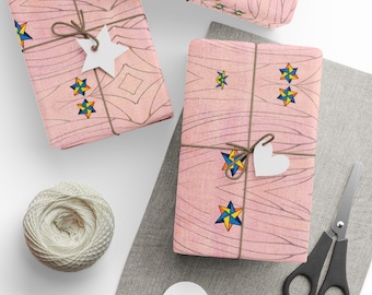 Creative Gift Packaging- Pink with Star Wrapping Paper