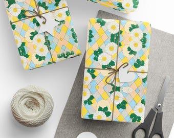 Modern Wrapping Paper - Sunny Daisy Design