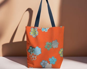 Petals and Patches Floral Tote Bag